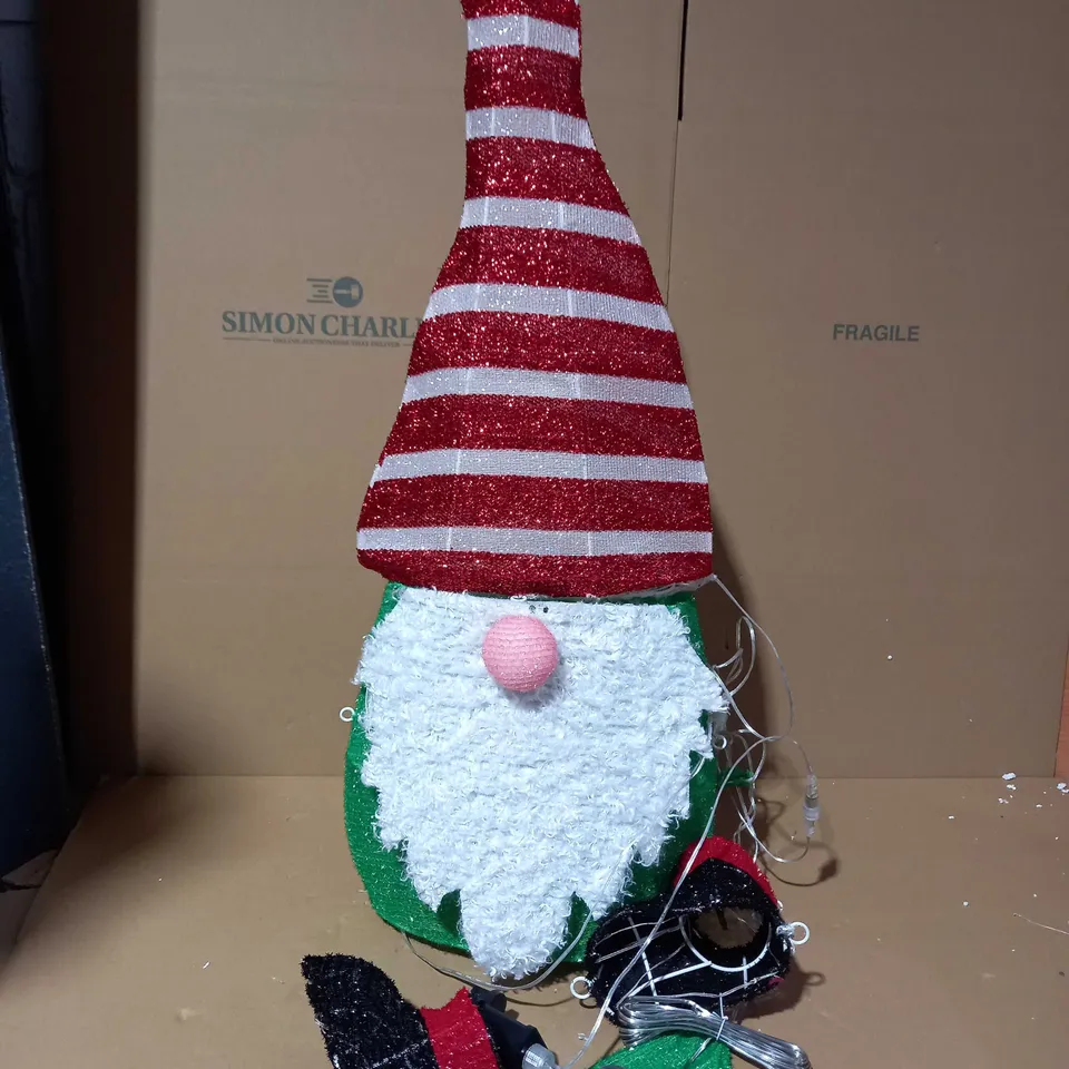 FESTIVE INDOOR OUTDOOR LARGE PRE-LIT GNOME