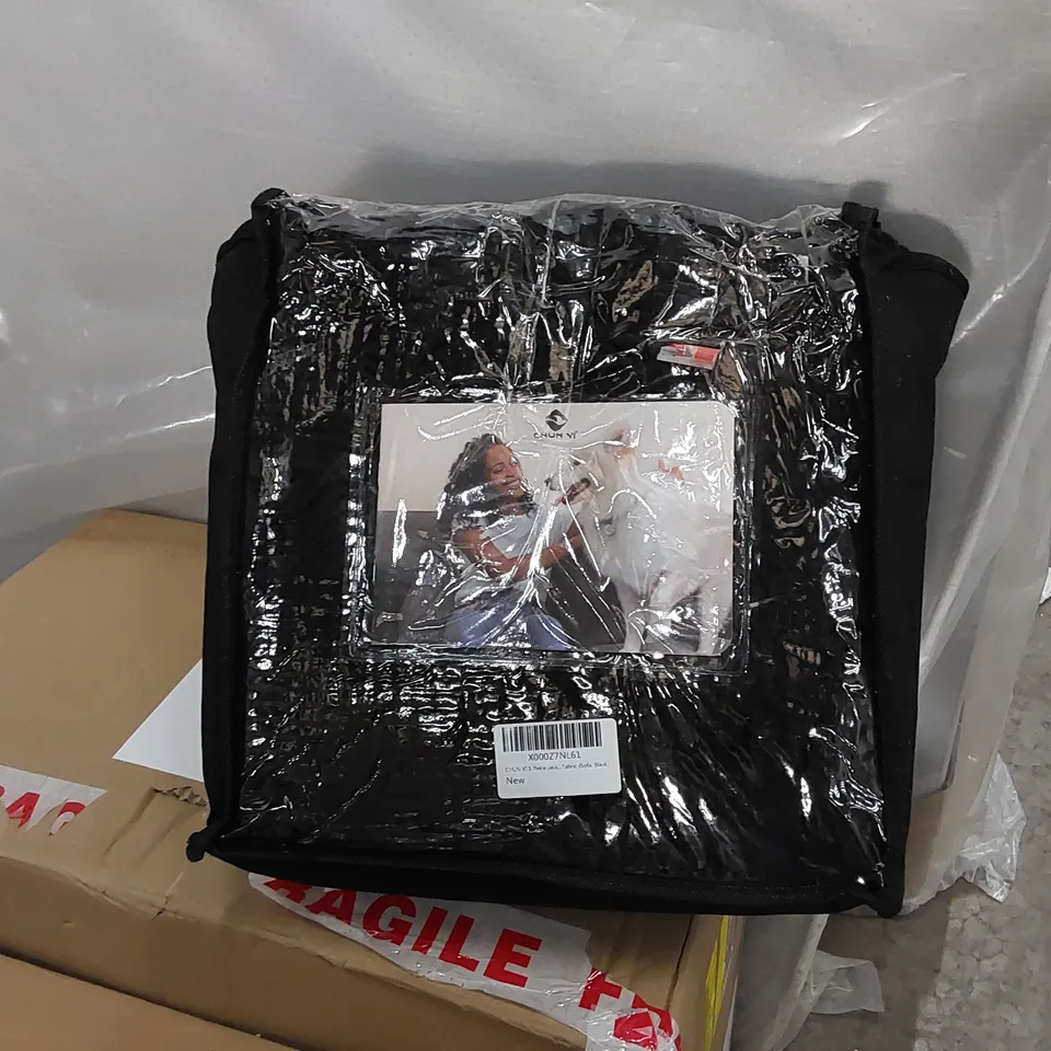 BAGGED BOX CUSHION SOFA SLIPCOVER - BLACK 