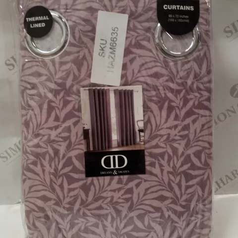BRAND NEW DREAMS & DRAPES HANWORTH 168×183CM THERMAL LINED CURTAINS - HEATHER PURPLE