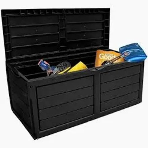 BOXED NEO GARDEN 320L BLACK OUTDOOR STORAGE BOX (1 BOX)