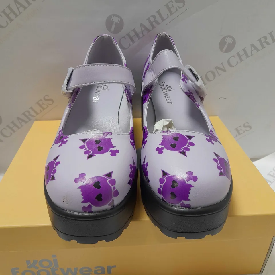 KOI TIRA SKULL MARY JANES PURPLE GOTH EDITION SHOES - SIZE 6