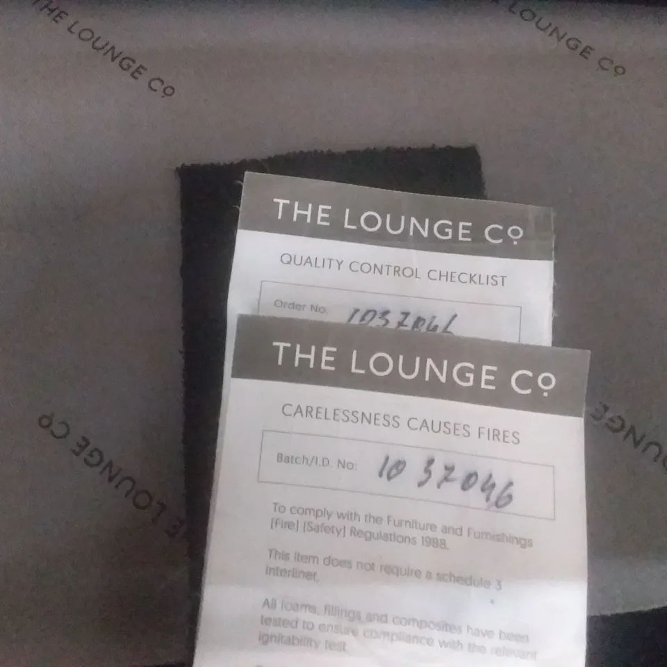 DESIGNER LOUNGE CO BLACK FABRIC 3 SEATER SOFA WITH CHAISE RHF END 