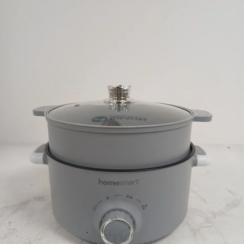 HOMESMART 2-TIER ELECTRIC COOKER/STEAMER WITH GLASS LID