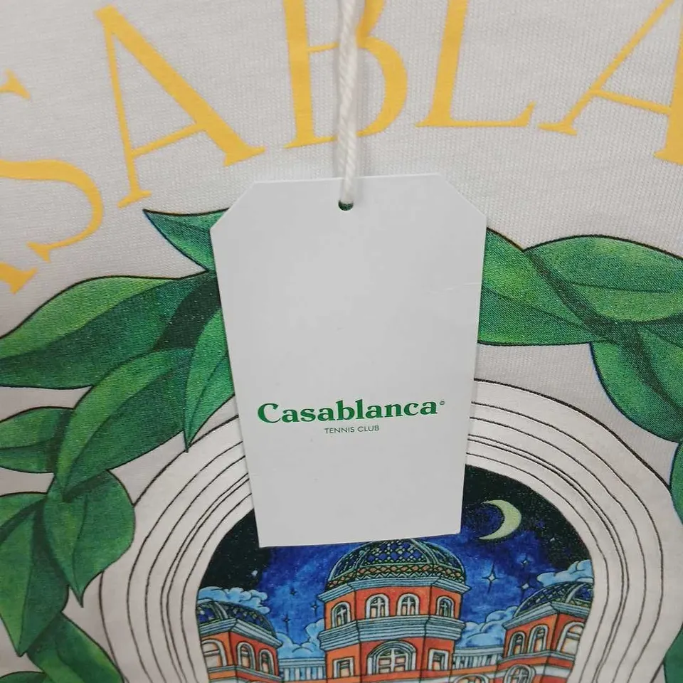 CASABLANCA TENNIS CLUB T-SHIRT – WHITE, LARGE (L)