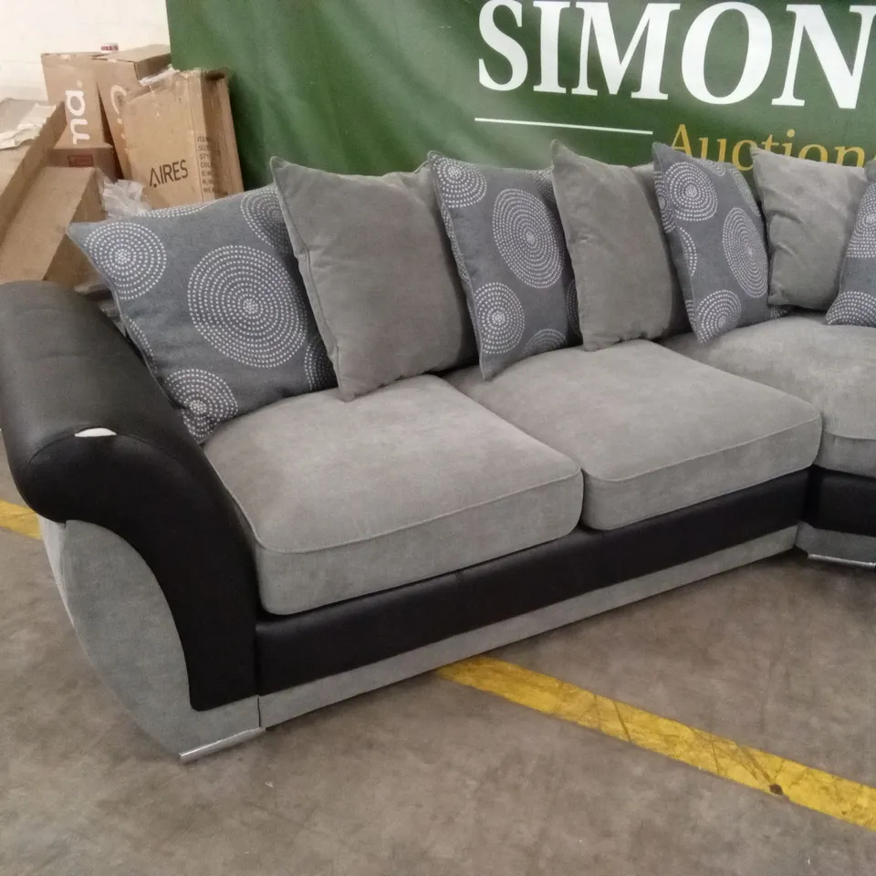 DANUBE FABRIC/FAUX LEATHER CORNER GROUP SOFA RRP £1199