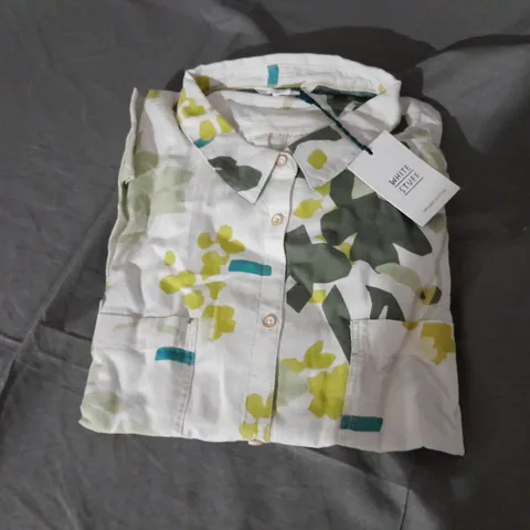 WHITE STUFF SOPHIE ORGANIC COTTON SHIT IN IVORY SIZE 20