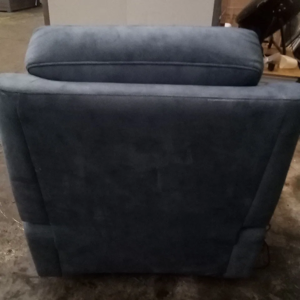 DESIGNER G PLAN MADE THORNBURY STINGRAY INDIGO RECLINING ARM CHAIR