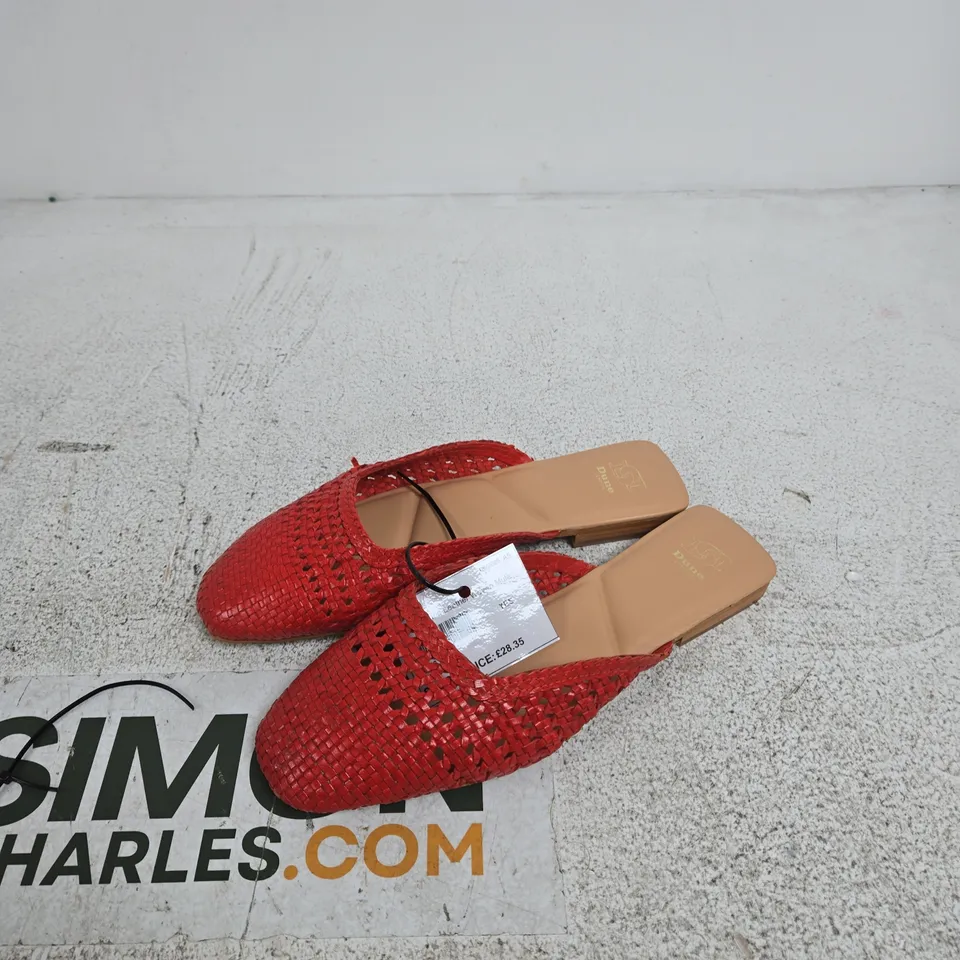 DUNE LONDON WOMEN’S RED WOVEN SLIP-ON SANDALS, UK 7 (EU 40)