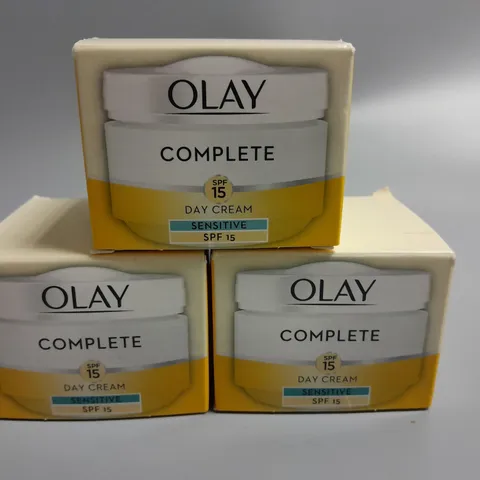 LOT OF 3 OLAY COMPLETE SPF 15 SENSITIVE 50ML DAY CREAMS