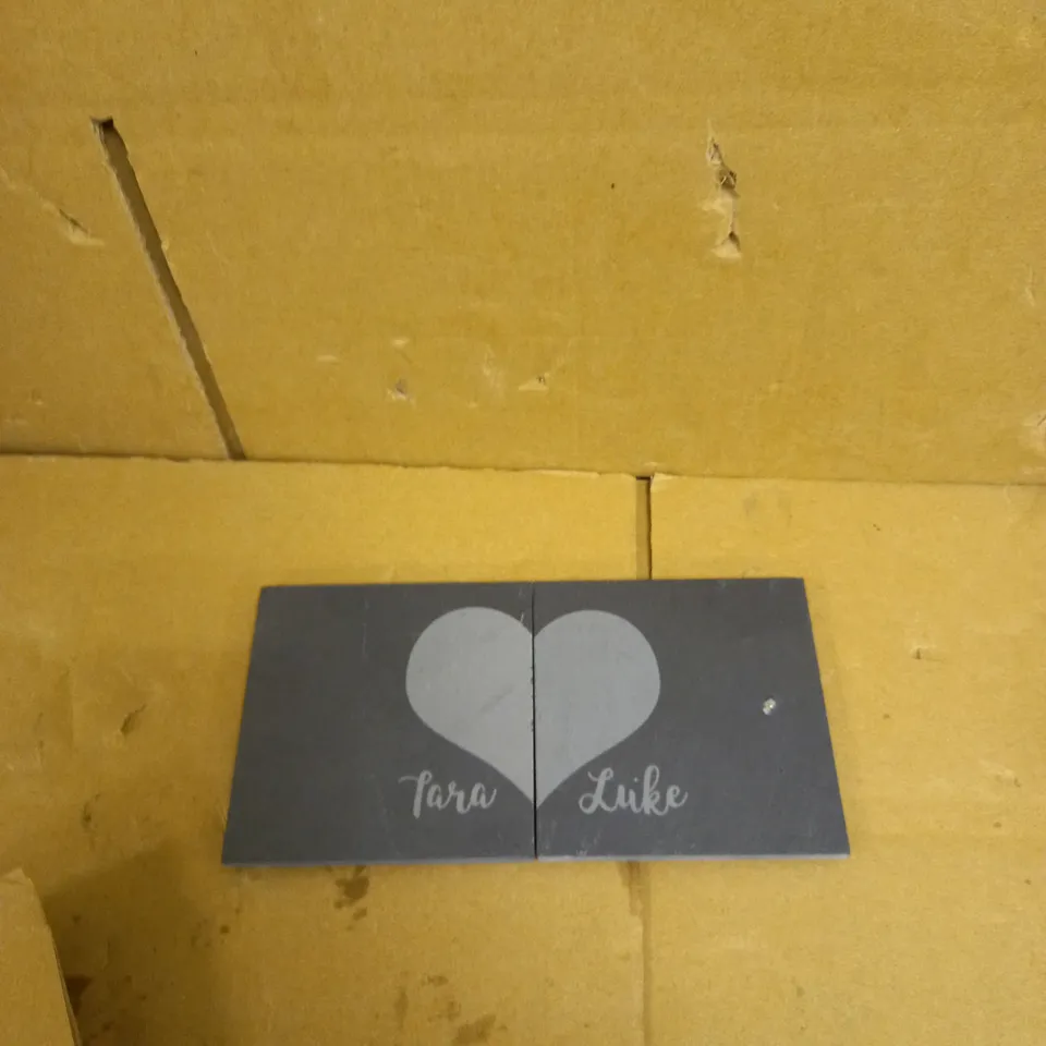 PERSONALISED SLATE HEART COASTER SET RRP £19.99