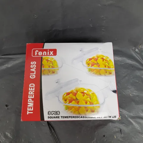 FENIX TEMPERED GLASS 3 PCS DISHES AND LIDS 