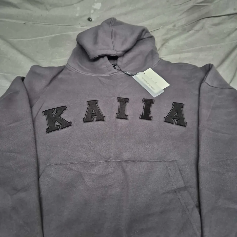 KAIA LOGO HOODIE – GREY SIZE 10