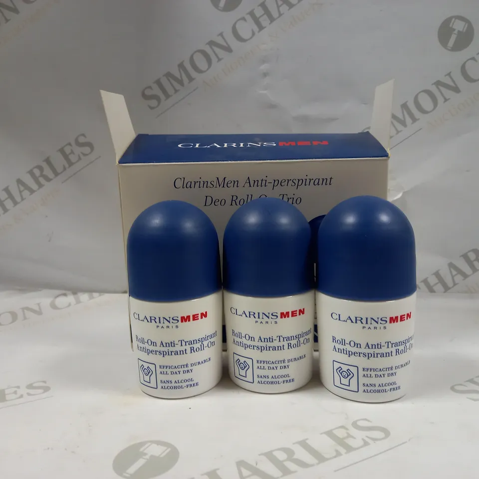 LOT OF 3 CLARINS MEN ANTI-PERSPIRENT DEO ROLL-ON TRIO