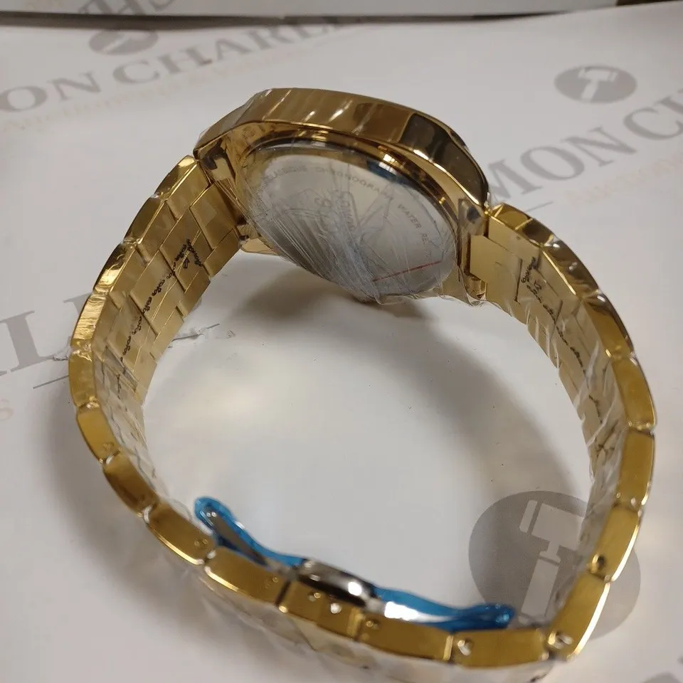 BOXED VICKERS ARMSTRONGS CLASSIQUE QUARTZ MOVEMENT GOLD COLOUR STAINLESS STEEL CHAIN LINK WATCH 