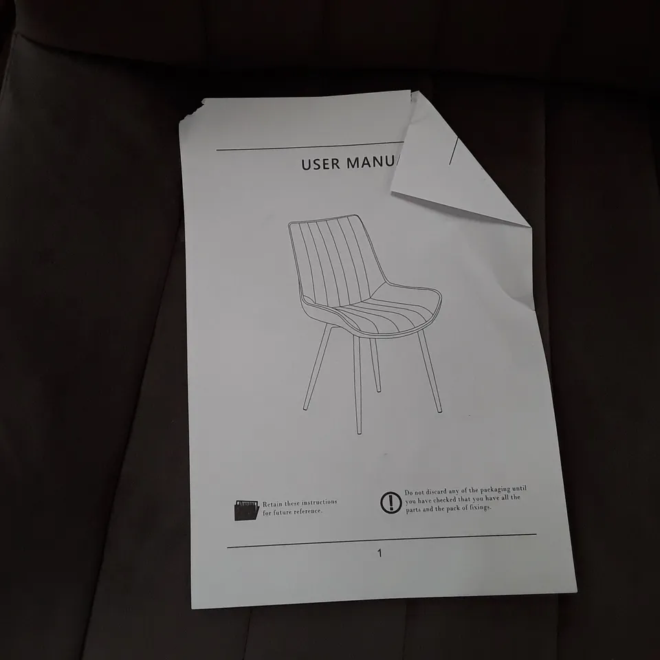 BOXED SET OF 2 UPHOLSTERED FABRIC DINING CHAIRS  - GREY (1 BOX)