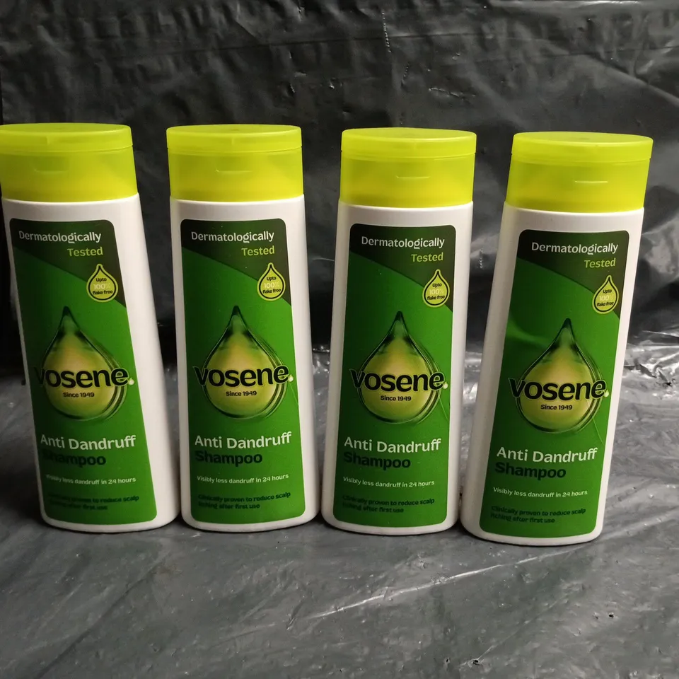 LOT OF 4 VOSENE 300ML ANTI DANDRUFF SHAMPOO