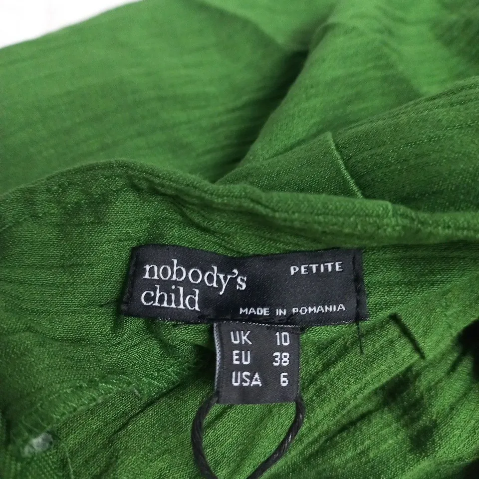 NOBODY'S CHILD PETITE GREEN JUMPSUIT – UK 10 (EU 38, US 6)