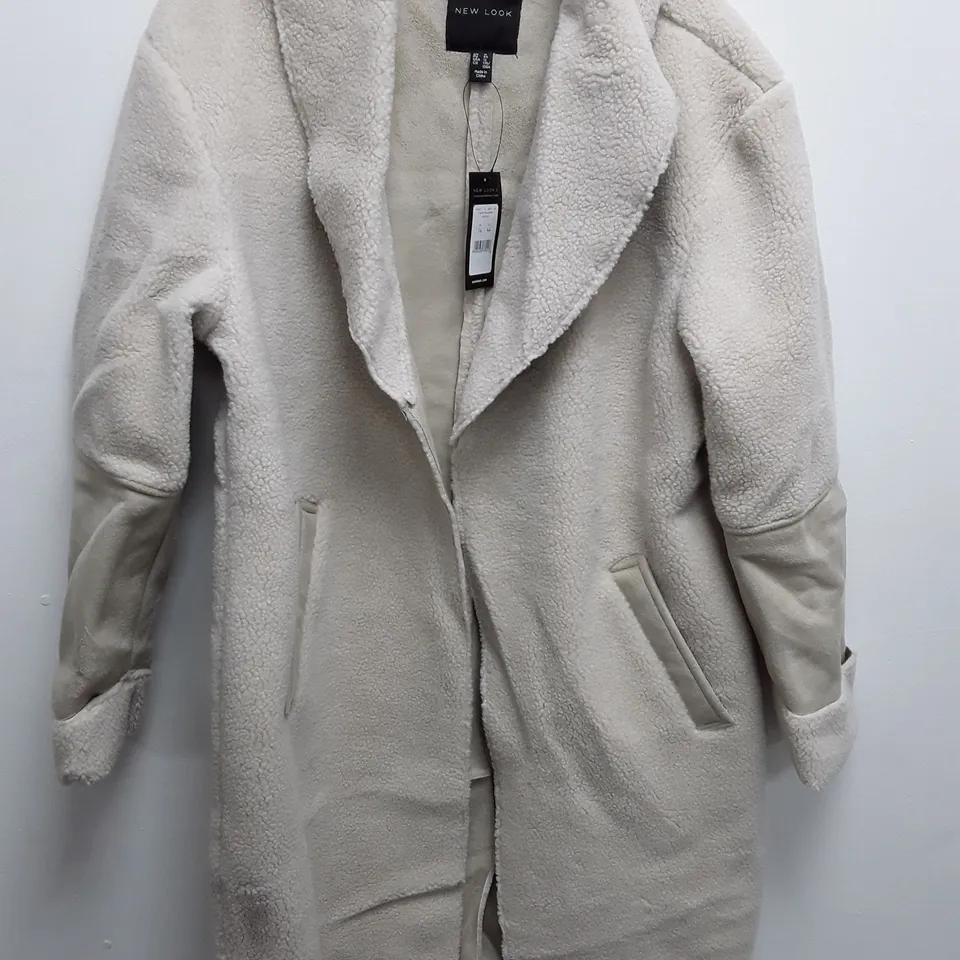 NEW LOOK TEDDY FALL AWAY COAT - UK 16