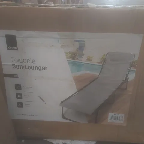 BOXED KEPLIN FOLDABLE SUN LOUNGER - GREY