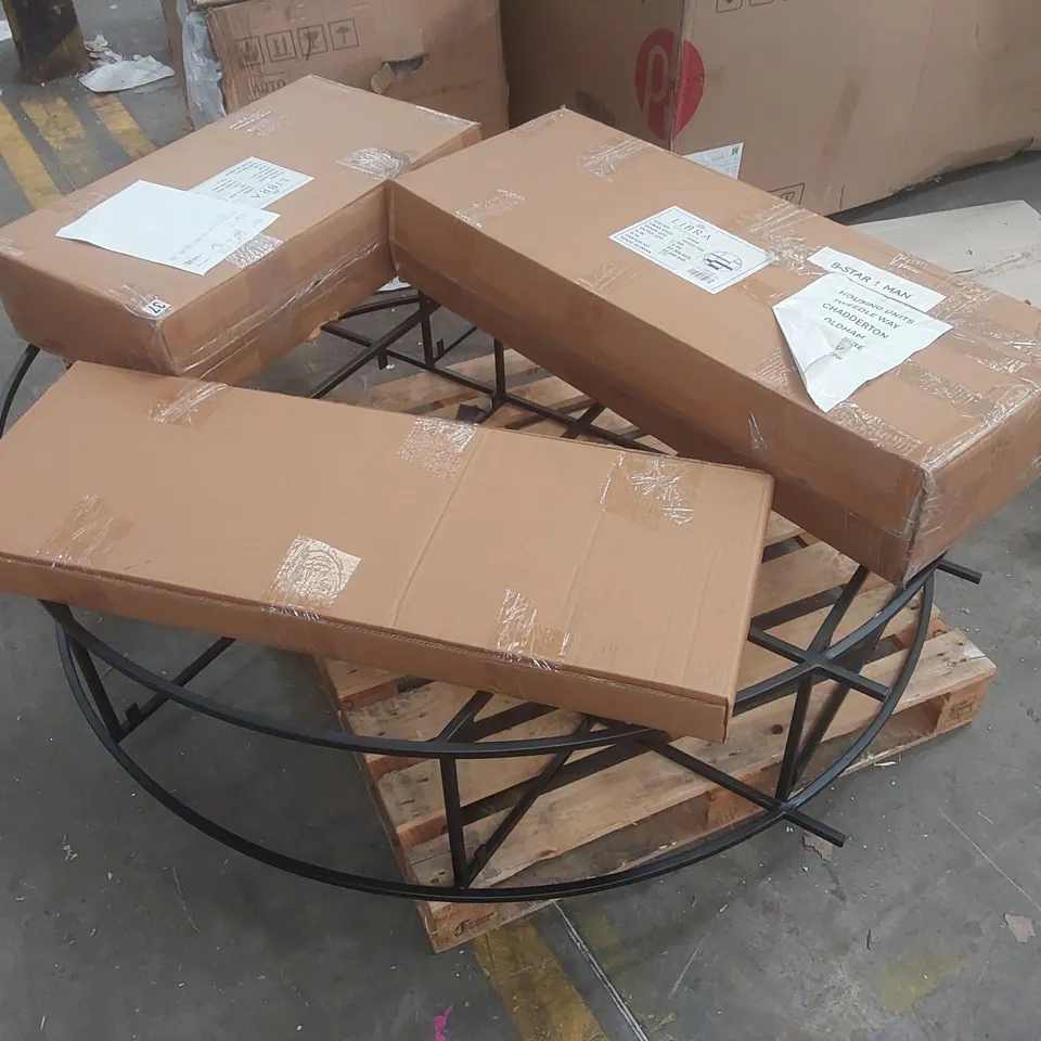 BOXED LIBRA LONG CLIFTON DARK TRAVERTINE SHELF