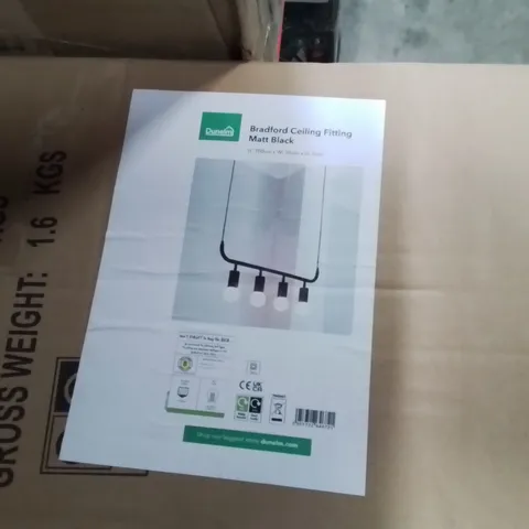 BOXED BRADFORD CEILING FITTING MATT BLACK