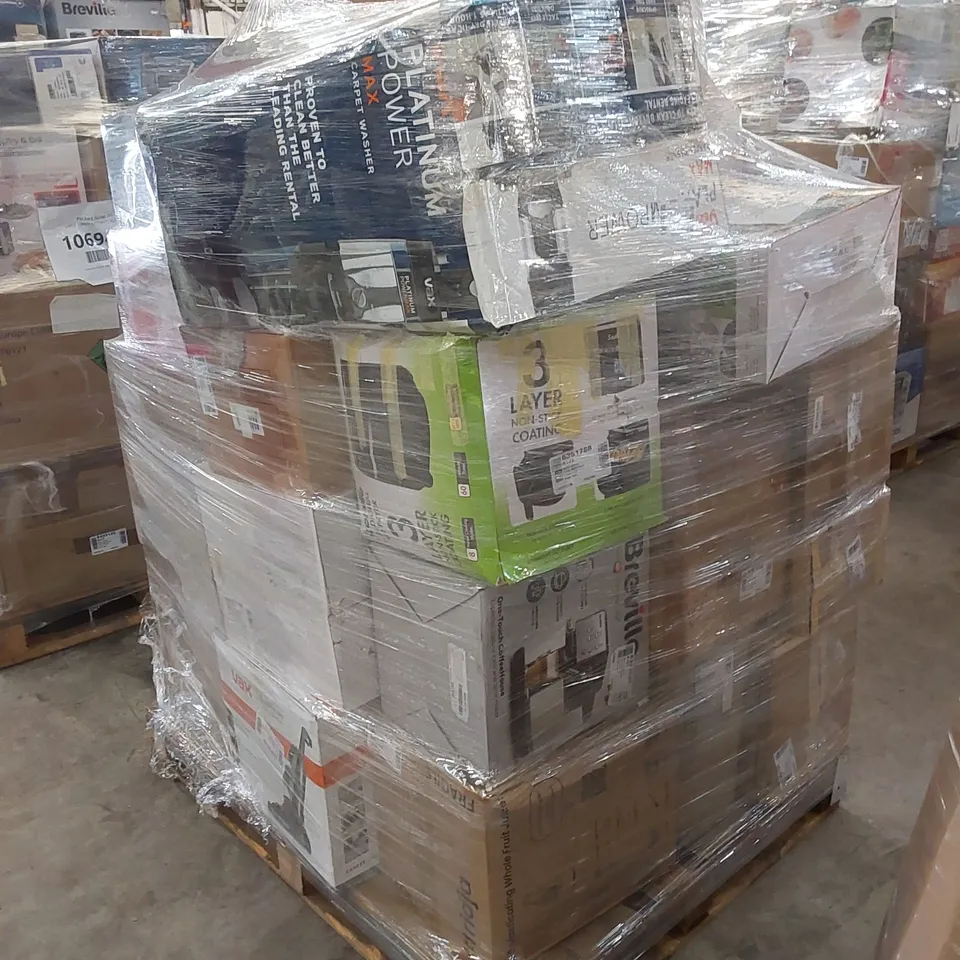 PALLET OF APPROXIMATELY 23 UNPROCESSED RAW RETURN HOUSEHOLD AND ELECTRICAL GOODS TO INCLUDE;