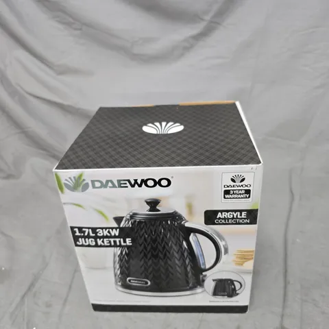 DAEWOO ARGYLE COLLECTION 1.7L 3KW JUG KETTLE – BOXED