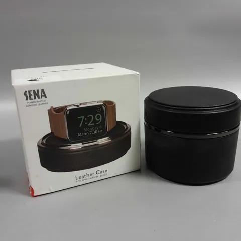 BOXED SENA GENUINE LEATHER CASE FOR APPLE WATCH - BLACK