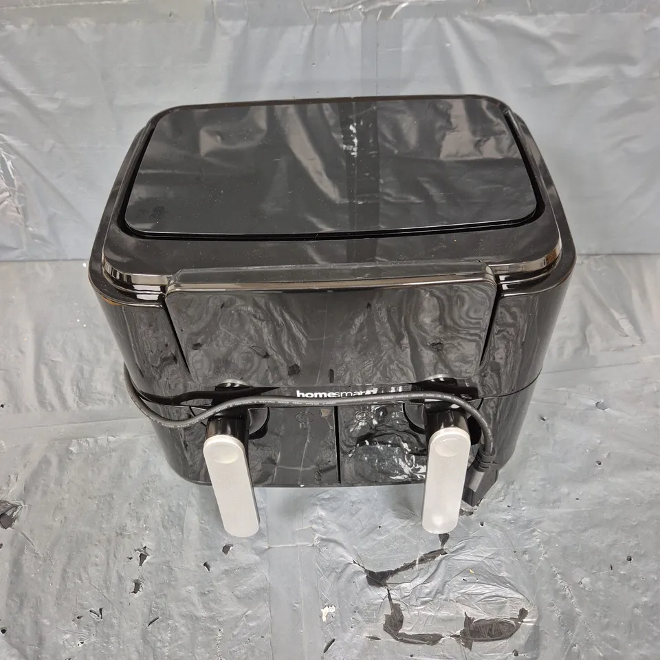 BOXED HOMESMART DUAL BASKET AIR FRYER IN BLACK - COLLECTION ONLY