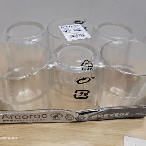 CASE OF 12 PACKS × 6 ARCOROC NORVEGE 25cl TUMBLERS