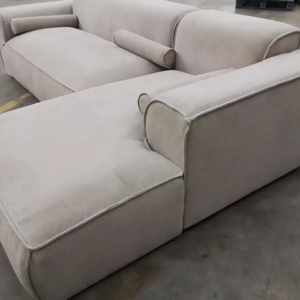 QUALITY DESIGNER FLEX FELIXSTOWE UPHOLSTERED CORNER SECTIONAL SOFA -LIGHT GREY-