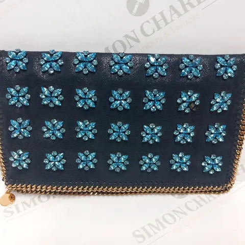 STELLA MCCARTNEY STONE EMBELLISHED CLUTCH BAG