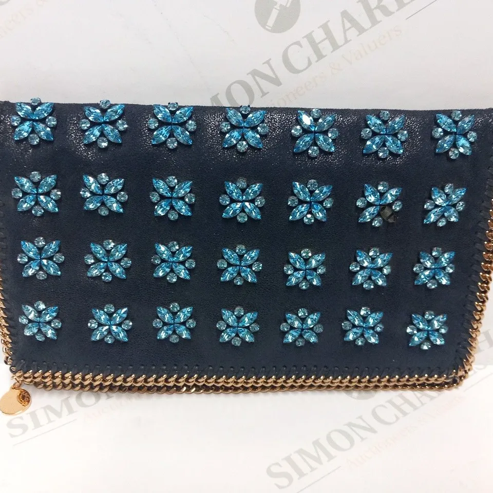 STELLA MCCARTNEY STONE EMBELLISHED CLUTCH BAG