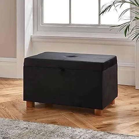 BRAND NEW BOXED HOMESDIRECT365 BLACK ALBURY FOOTSTOOL