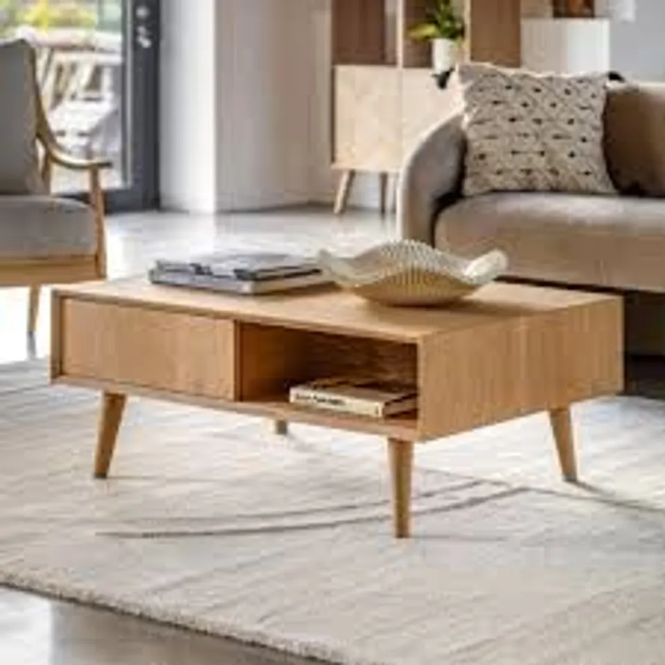 BOXED GALLERY DIRECT MILANO 2 DRAWER COFFEE TABLE