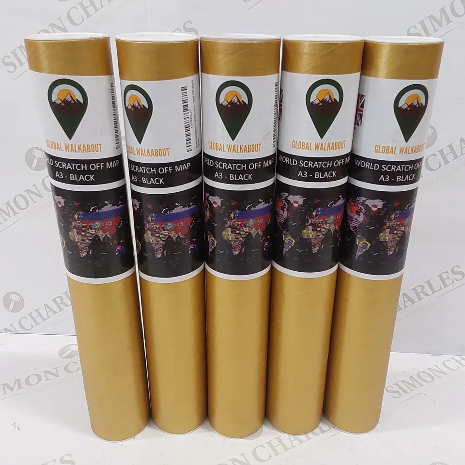 5 BRAND NEW A3 WORLD SCRATCH OFF MAPS