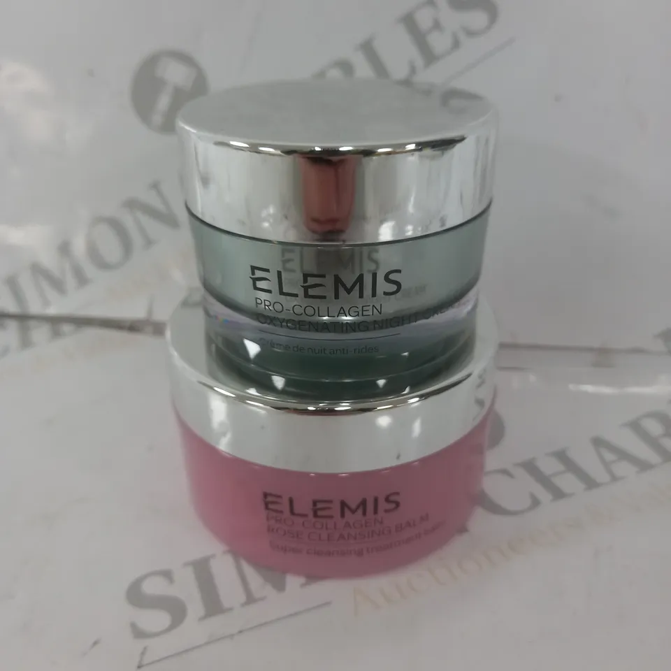 SET OF 2 ELEMIS ITEMS TO INCLUDE - PRO-COLLGEN OXYGENATING NIGHT CREAM - ROSE CLEANSING BALM 