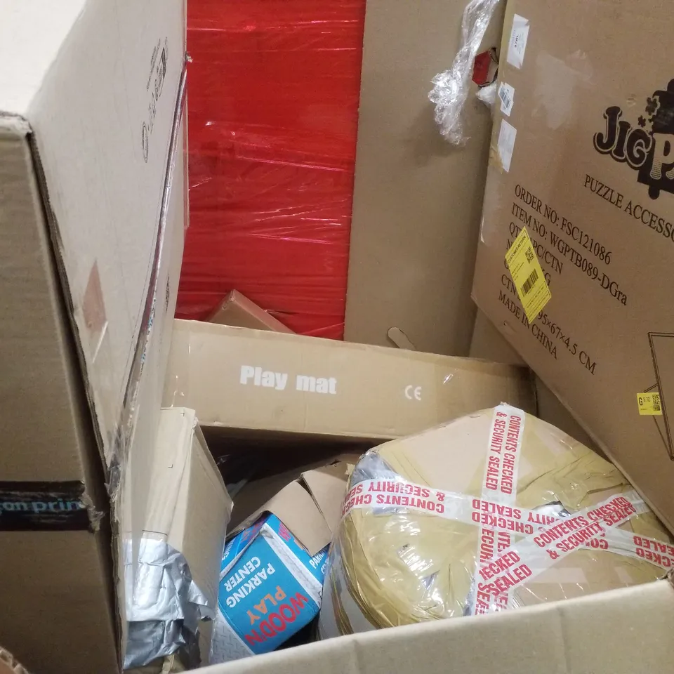 PALLET CONTAINING ASSORTED PRODUCTS INCLUDING PLAY MAT, PUZZLE BOARD & PARKING CENTERPLAY SET