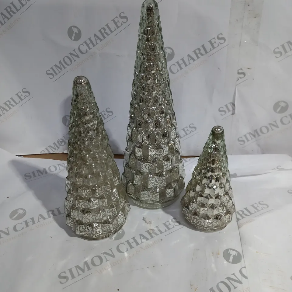 ALISON CORK SET OF MERCURY GLASS TREES