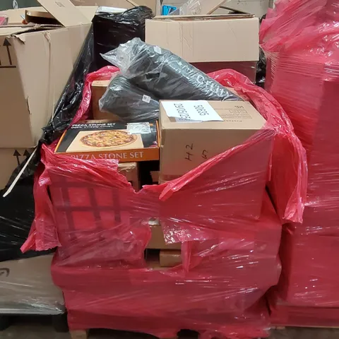 PALLET TO CONTAIN AN ASSORTMENT OF HOUSEHOLD ITEMS TO INCLUDE; COOKER HOOD, DEHUMIDIFIER, BOXED FURNITURE ETC