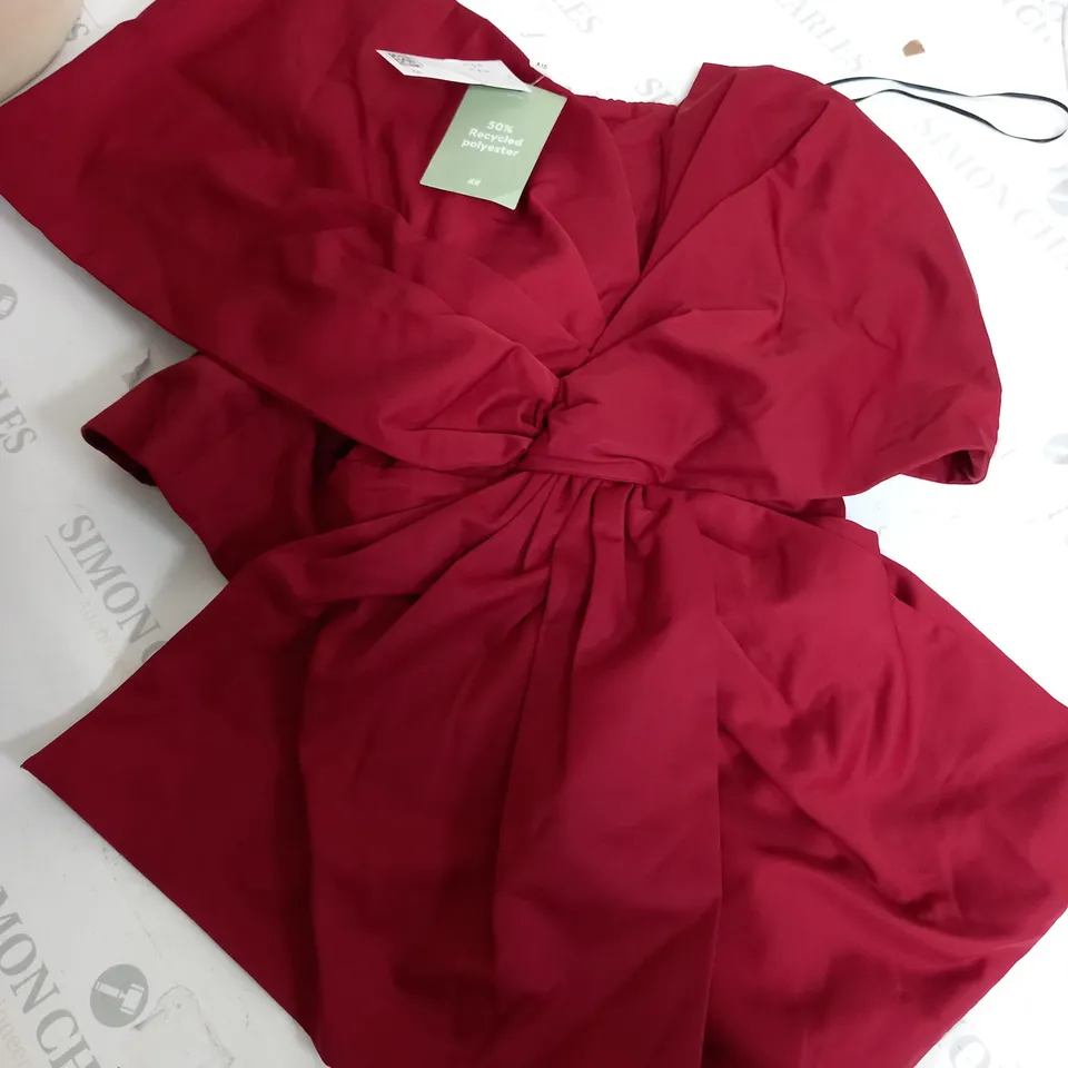 H&M RED KNOT DETAIL DRESS - UK 12