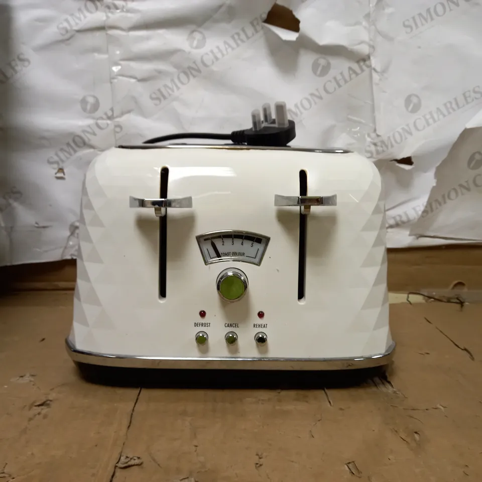DE'LONGHI BRILLANTE CTJ4003W 4-SLICE TOASTER - WHITE