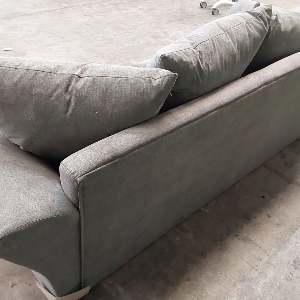QUALITY DESIGNER DURY 3 SEATER FABRIC UPHOLSTERED SOFA - DARK GREY 