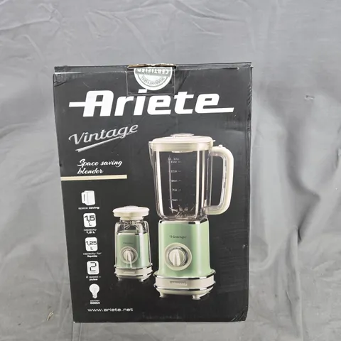 ARIETE VINTAGE SPACE-SAVING BLENDER – BOXED, GREEN
