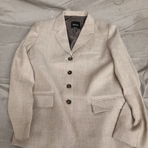 MASSIMO DUTTI WOMEN'S GREY TWEED BLAZER – UK 8 (EU 36)