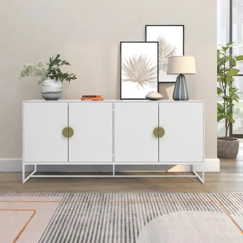 BOXED ASIA EXTRA WIDE SIDEBOARD - WHITE (2 BOXES)