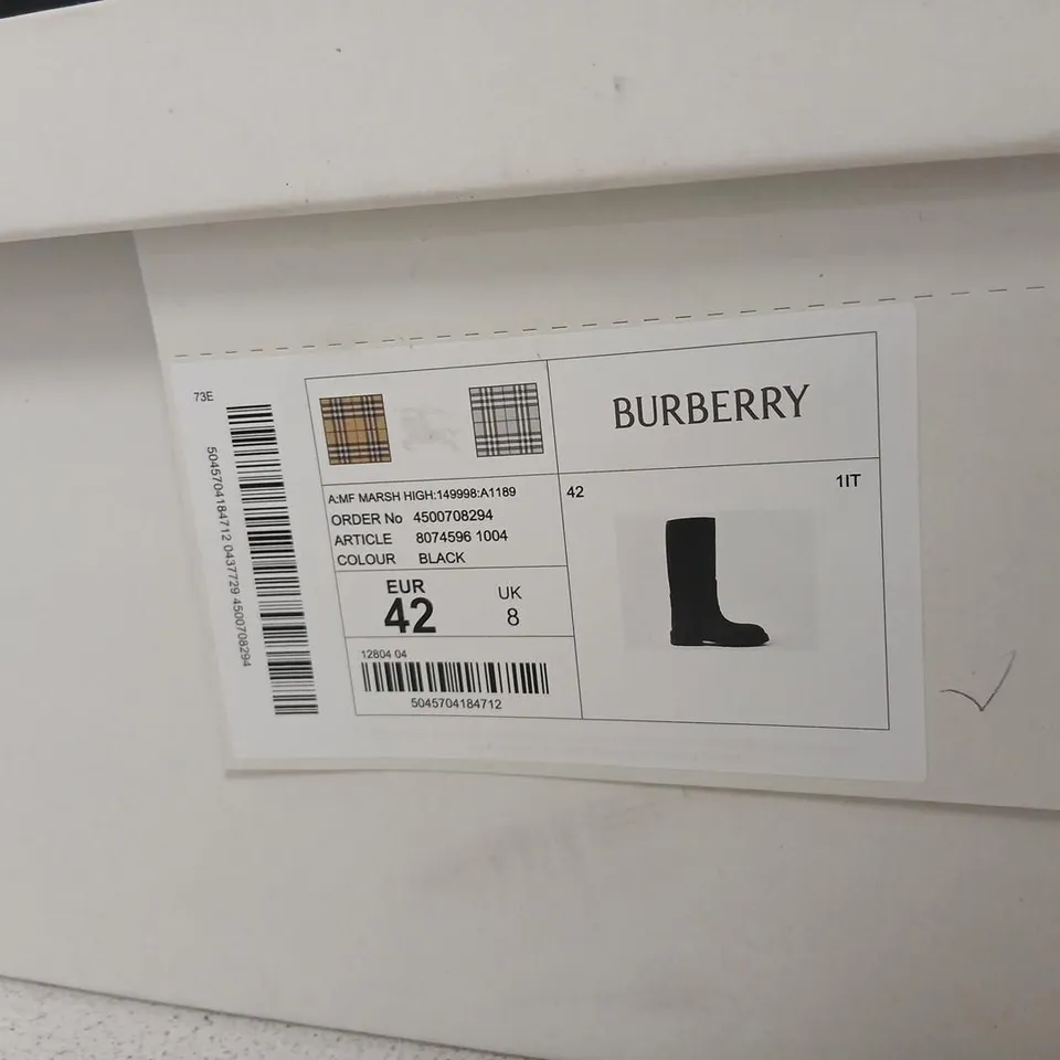 BURBERRY BLACK KNEE-HIGH BOOTS – UK 8 (EU 42)