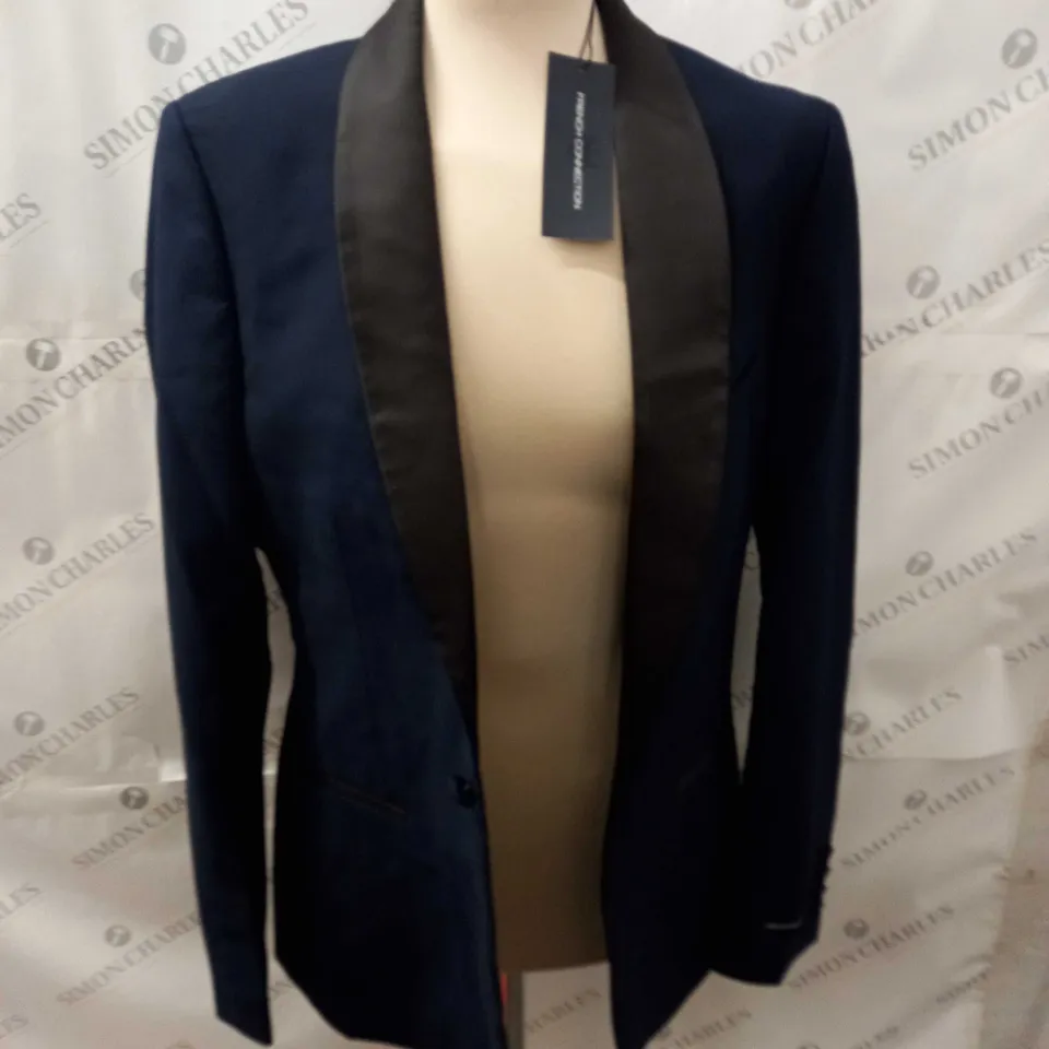 FRENCH CONNECTION CONTRAST TRIM TUX JACKET IN NAVY - 38