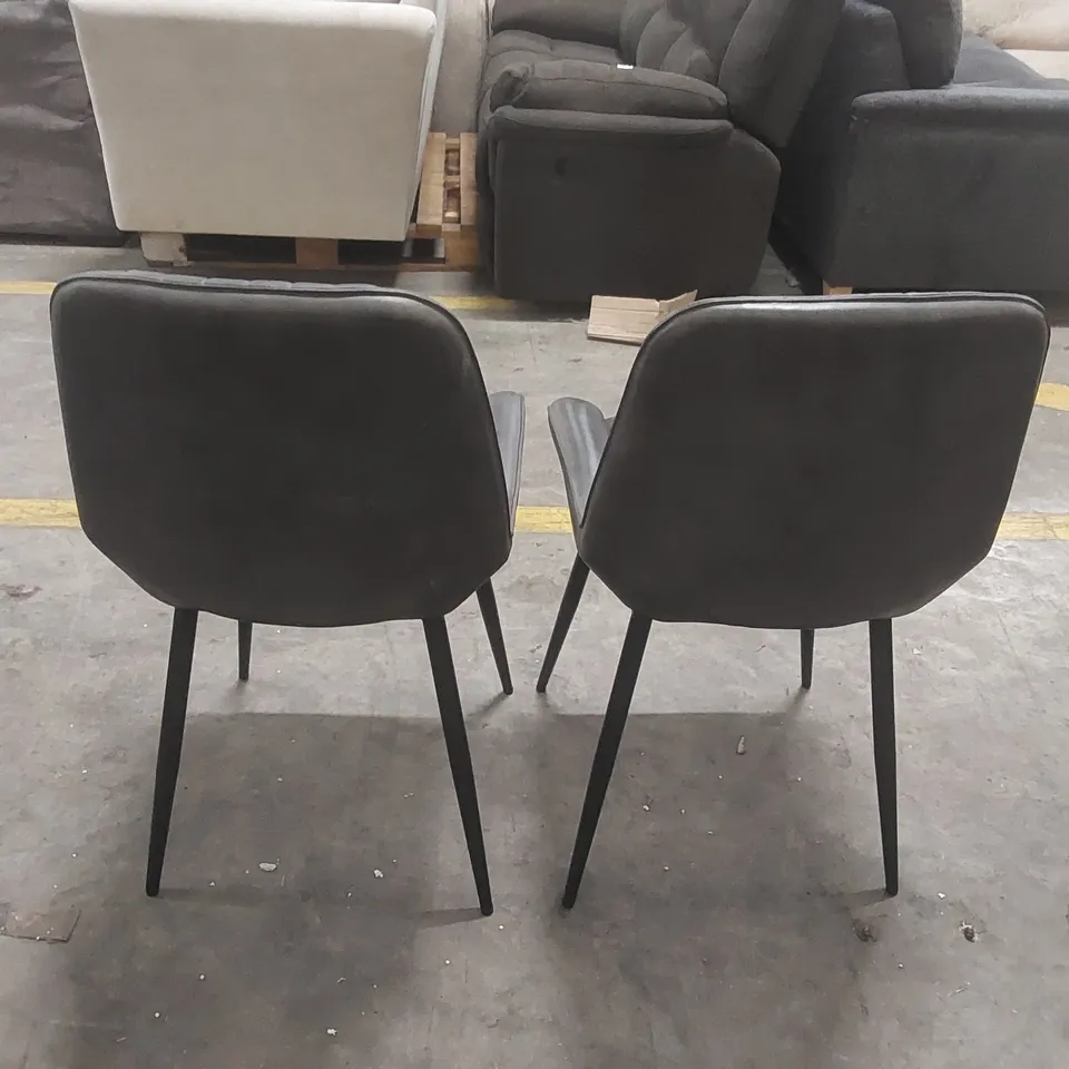 SET OF 2x BROOKLYN LEATHER DINING CHAIRS