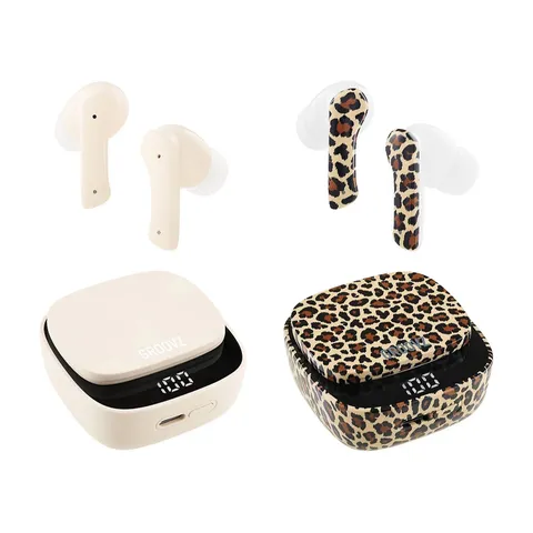 OUTLET GROOVZ SET OF 2 TRUE WIRELESS EAR BUDS WITH CHARGING CASE